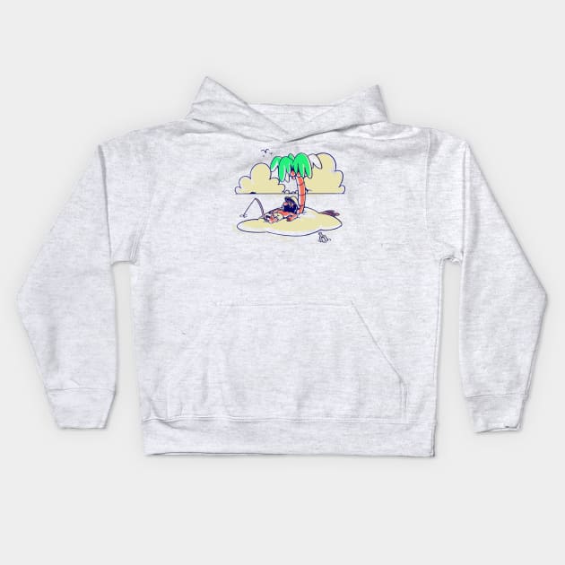 Castaway Screensaver Kids Hoodie by fitasartwork